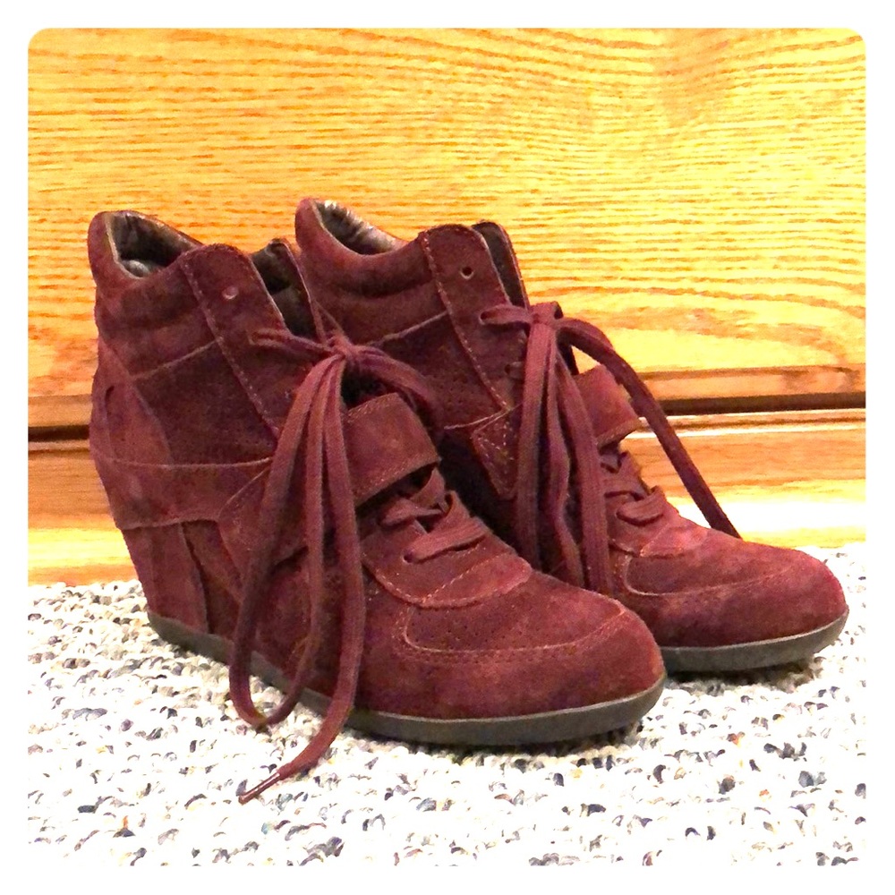 Ash Limited Bowie Wedge Suede Leather High Sneaker